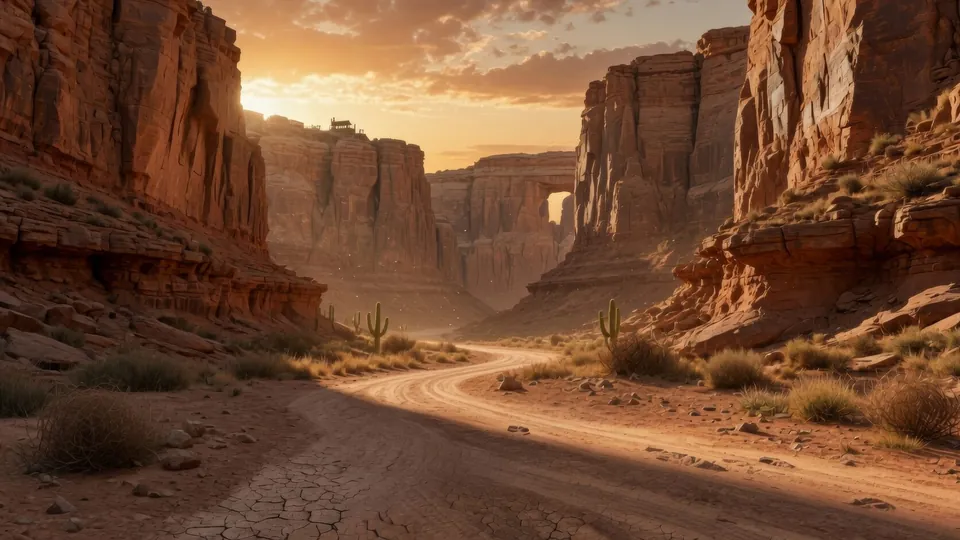 Wüstencanyon-Schauplatz, Schlucht